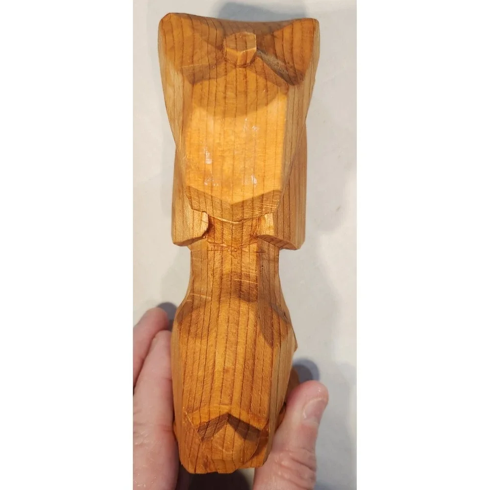 Rare-Jean Marc Morin Hand Carved Wood Dog Sculpture