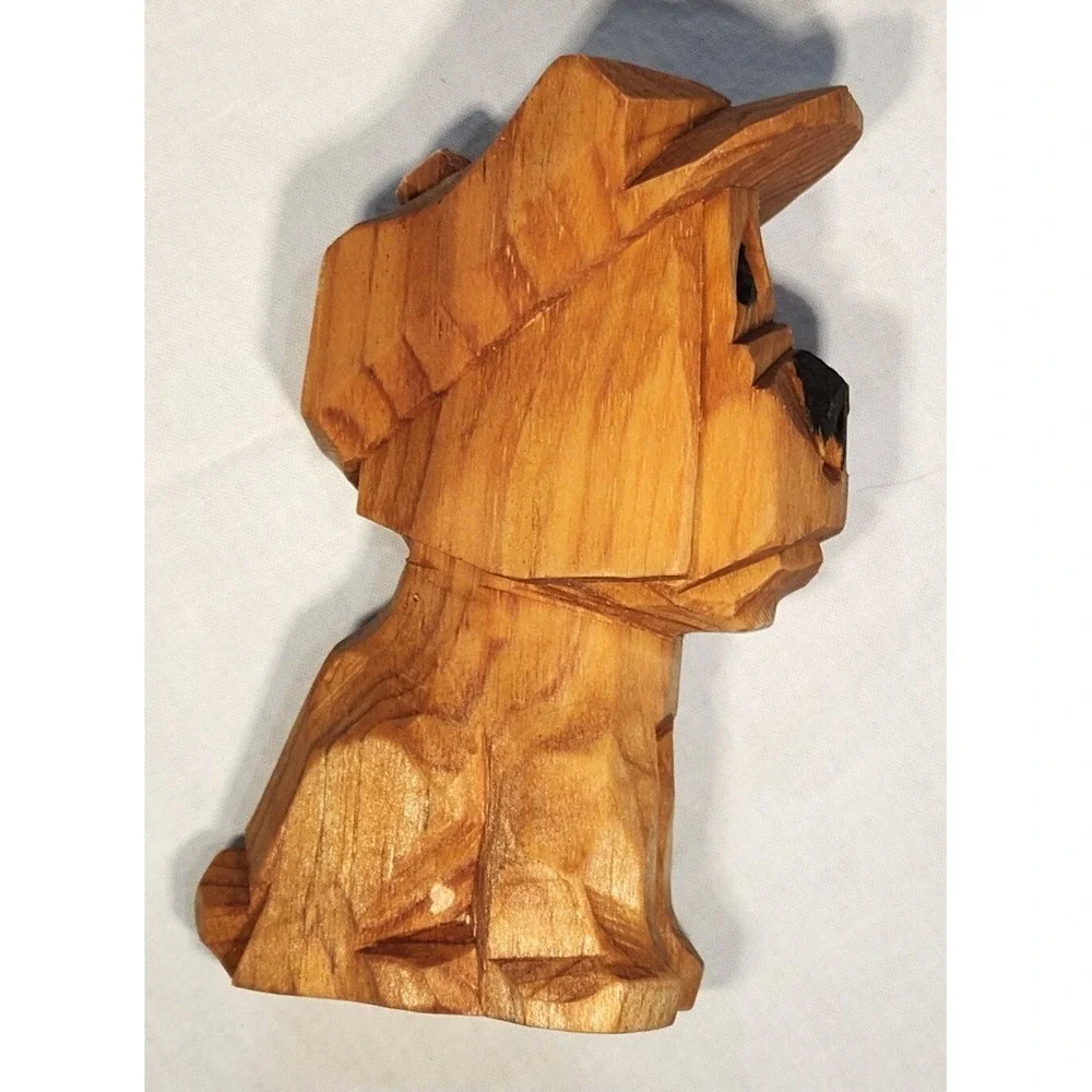 Rare-Jean Marc Morin Hand Carved Wood Dog Sculpture