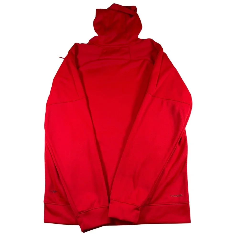 Adidas Mens Red Performance Logo Hoodie Sweatshirt Size Large RN 88387 CA 40312