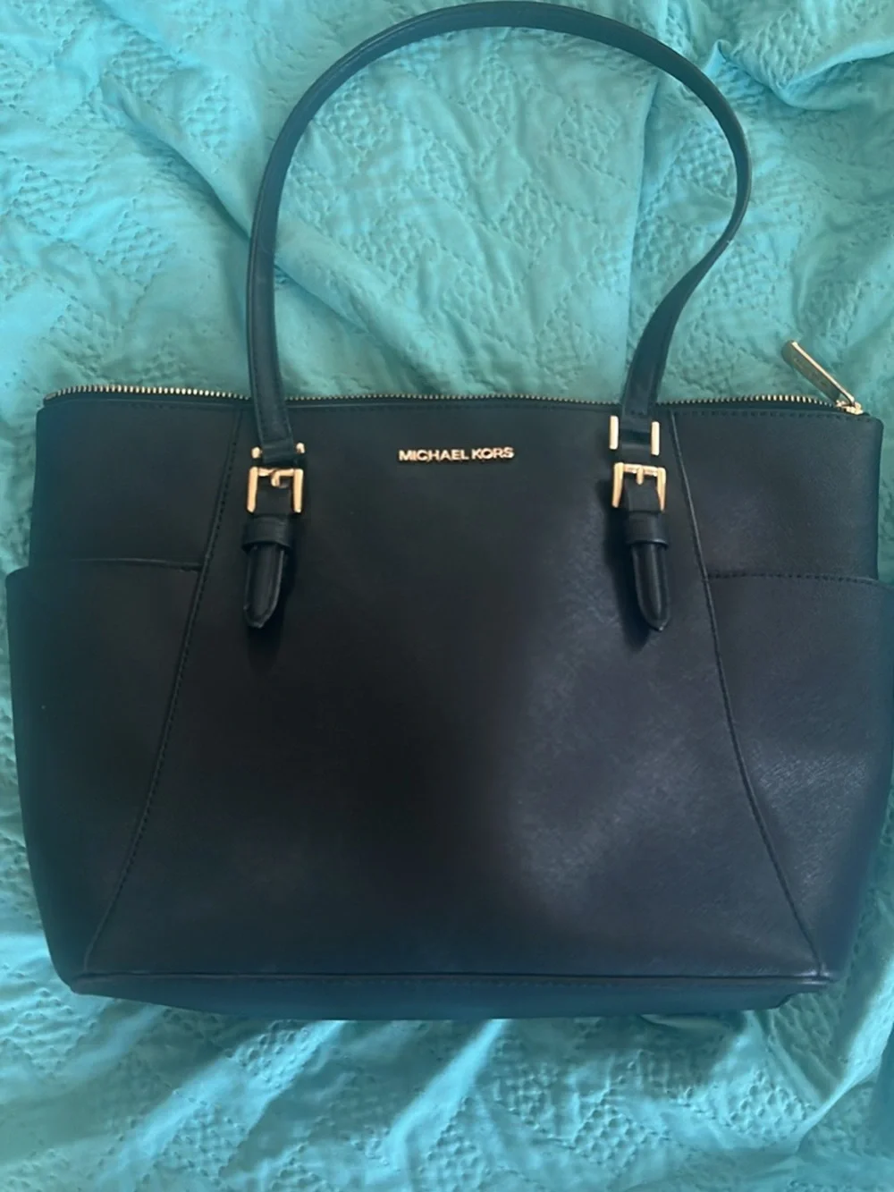 Michael Kors Black Leather Tote Bag