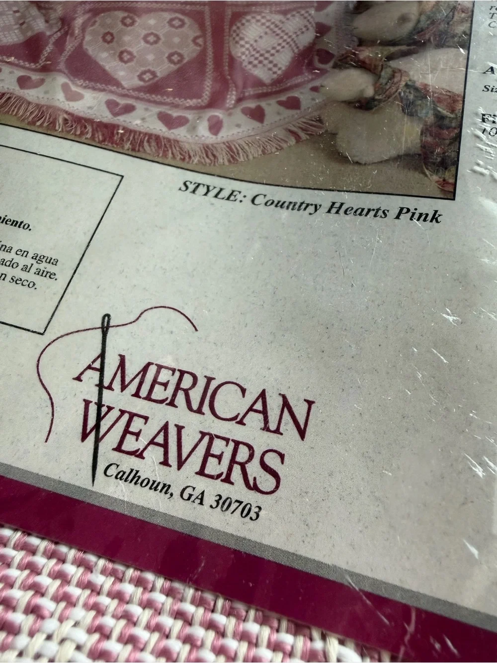 Cottagecore Double Woven Heart Accent Throw Blanket - Pink blanket