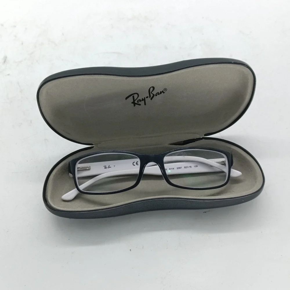 Ray-Ban RB5114 2097 White Black Eyeglass Frames 52-16 135 with Case c1