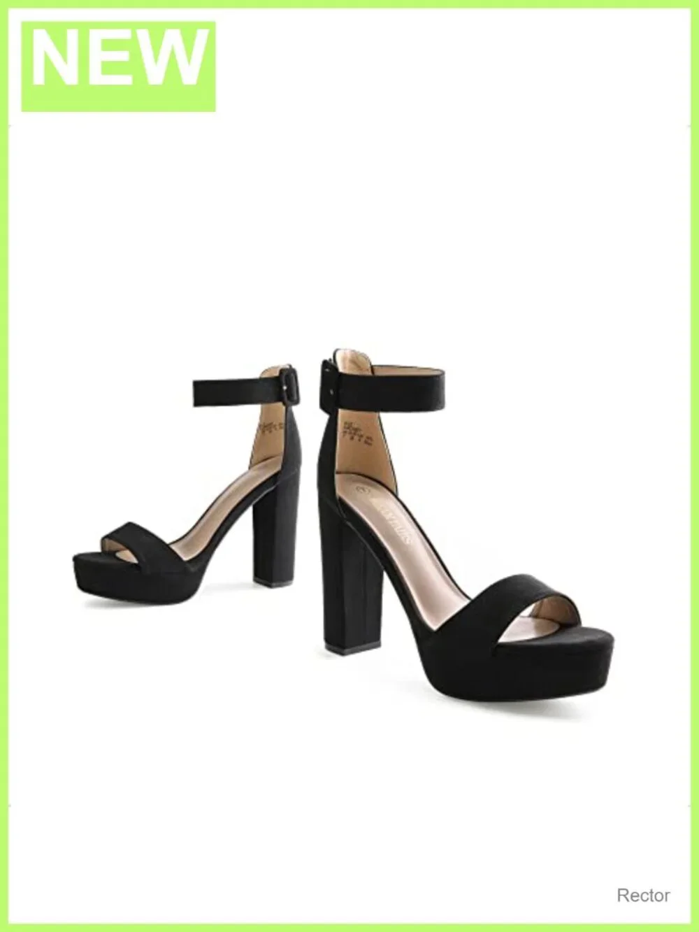 Platform High Heel Sandals with Ankle Strap Faux Suede