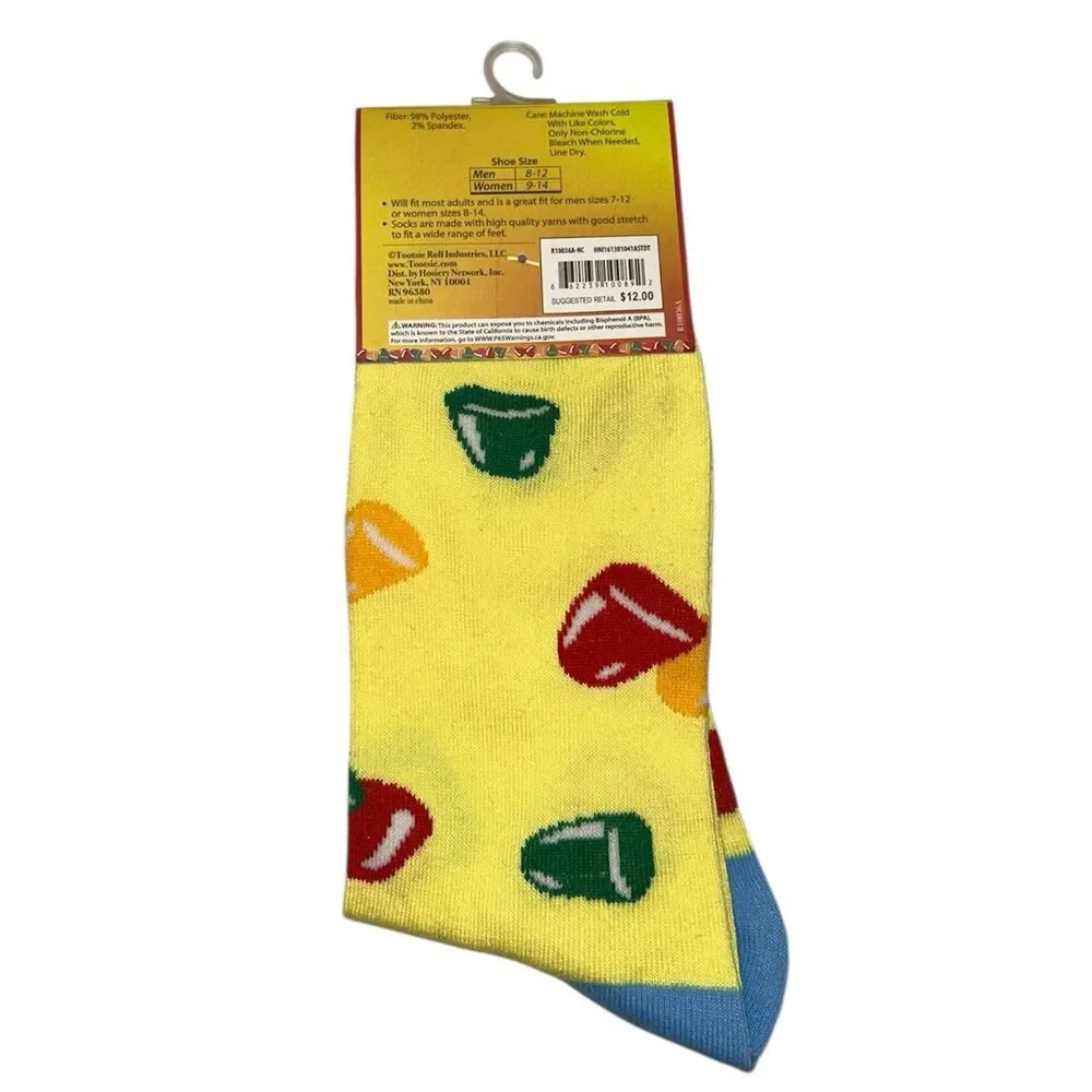 1x Dots Gumdrops Novelty Crew Socks Adult Set One Size