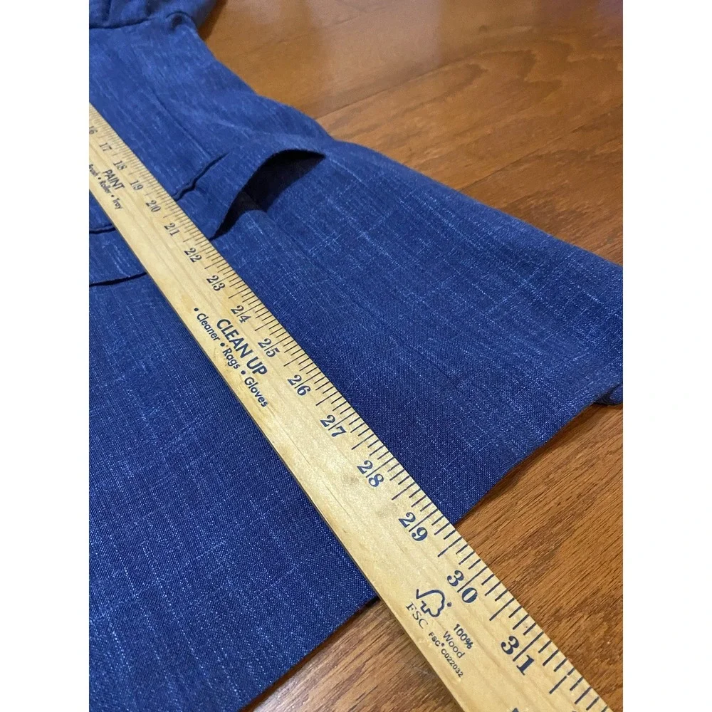 MENS SALVATORE FERRAGAMO BLAZER SIZE 42 R Linen MADE ITALY Blue Very Nice!