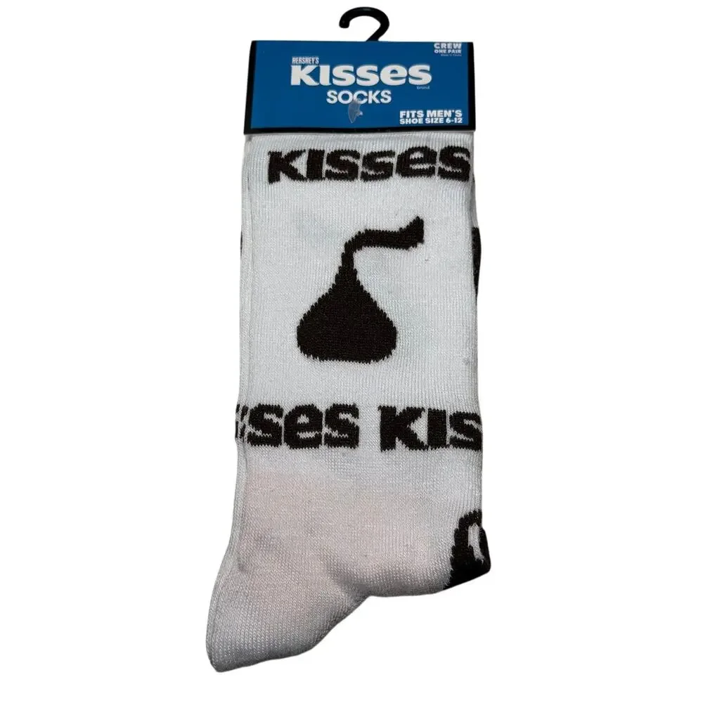 Hershey’s Kisses Socks Mens 6-12 Crew Novelty Candy Socks White New