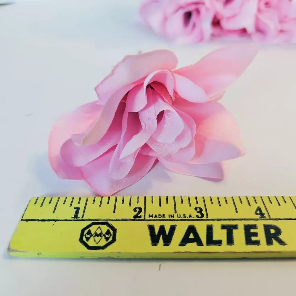 Pink Artificial Rose Stems 30pc Flowers Wedding Floral Decor Craft Supply Lot