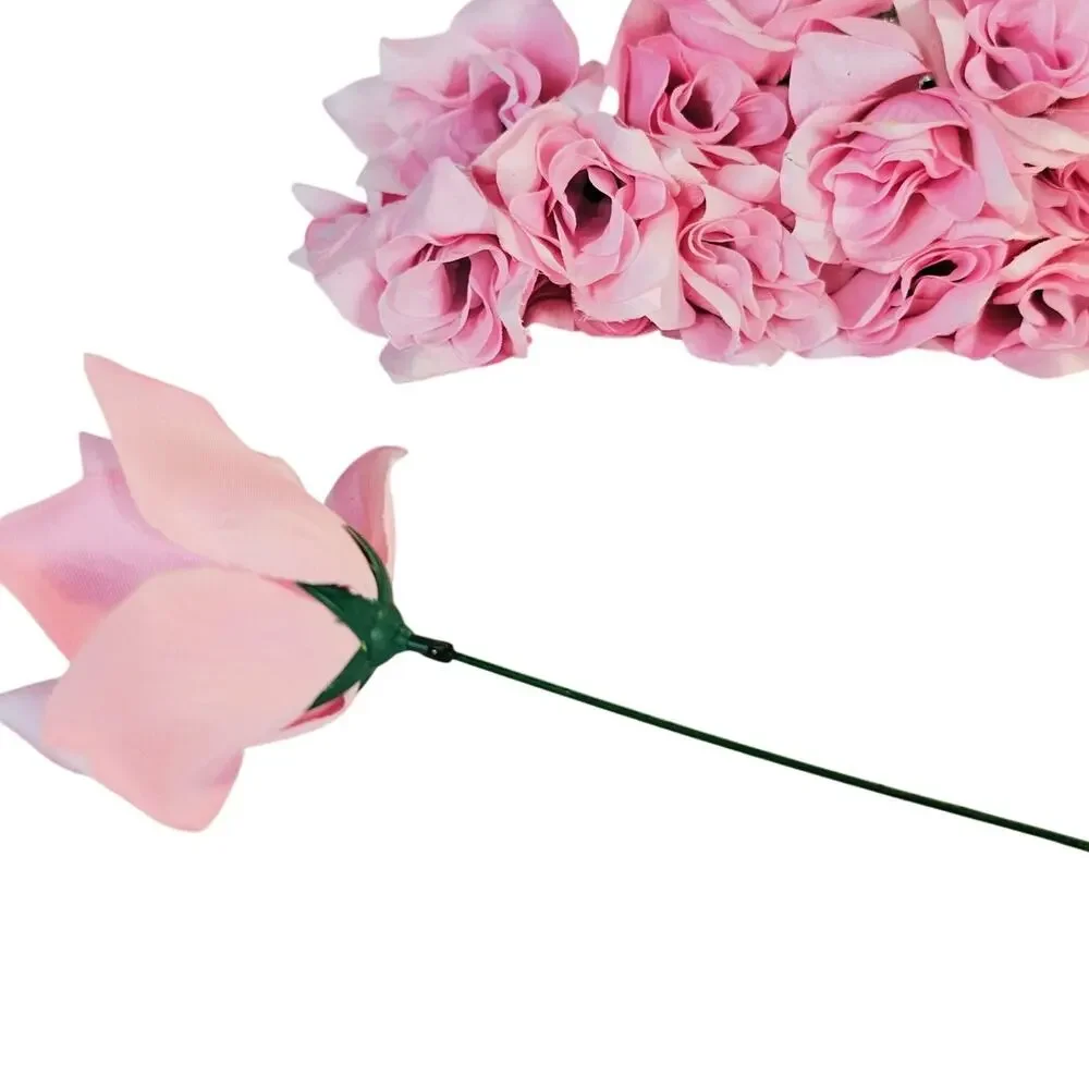 Pink Artificial Rose Stems 30pc Flowers Wedding Floral Decor Craft Supply Lot