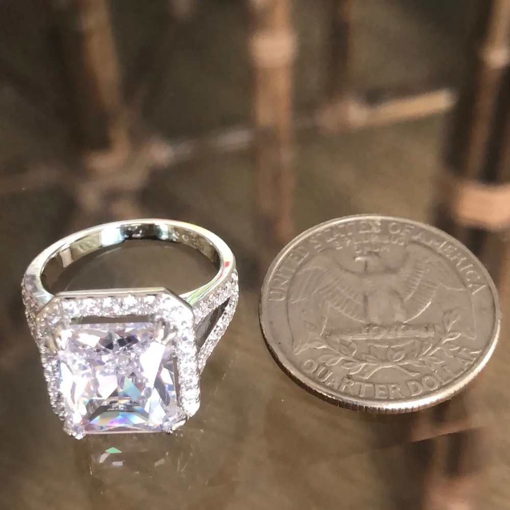 Sterling Silver Diamond Cubic Zirconia Ring