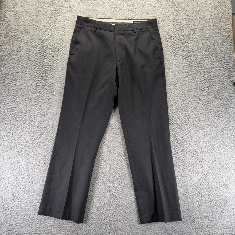 Banana Republic Pant‎ Mens 33x30 Black Polyester Dress Straight Business Preppy