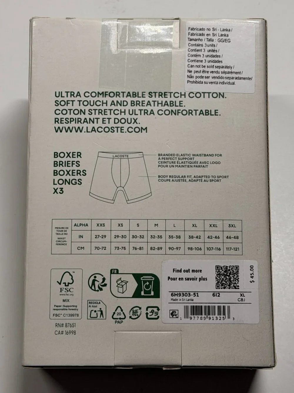 Lacoste color •	branded