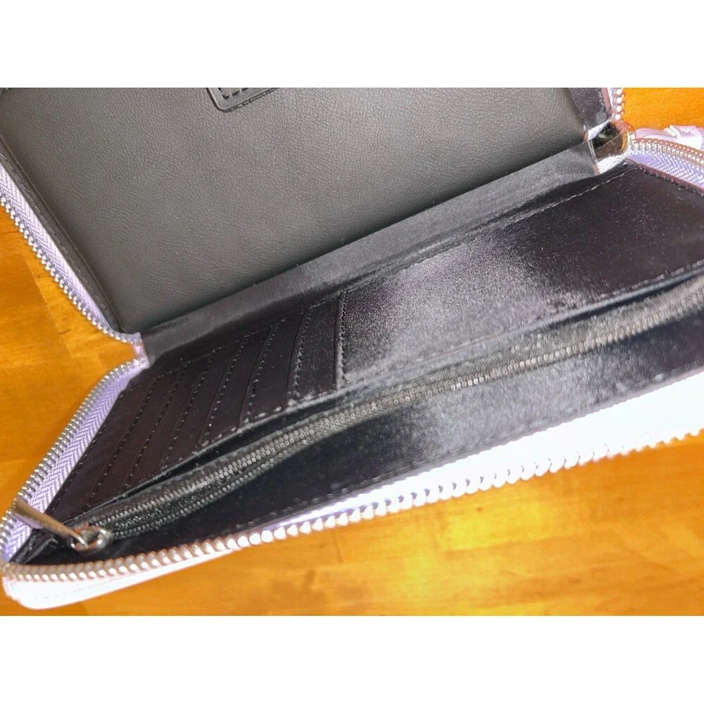 Purple wallet with diamond butterfly design