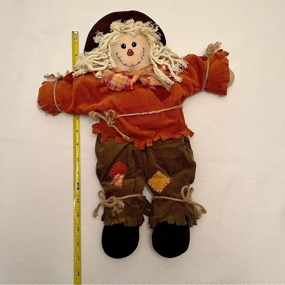 Vintage Scarecrow Primitive Stuffed Rag Doll Patchwork Rustic Country Fall