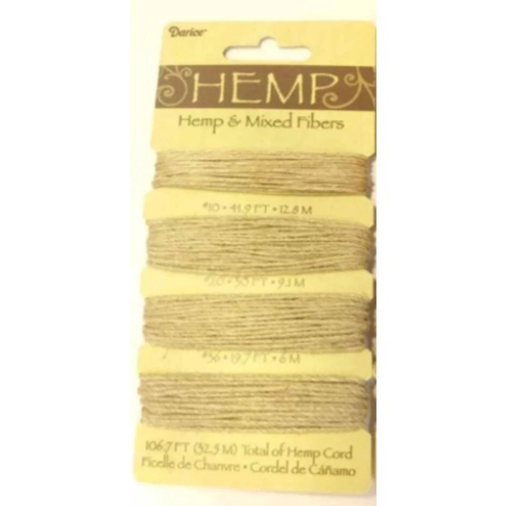 New Darice Hemp & Mixed Fibers Cord Braiding Jewelry Tan 106.7 Ft Earth‎ Tones