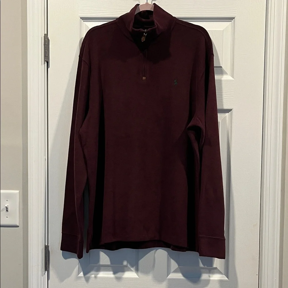 Polo‎ Ralph Lauren Men’s Burgundy Quarter-Zip Sweatshirt Size XL.