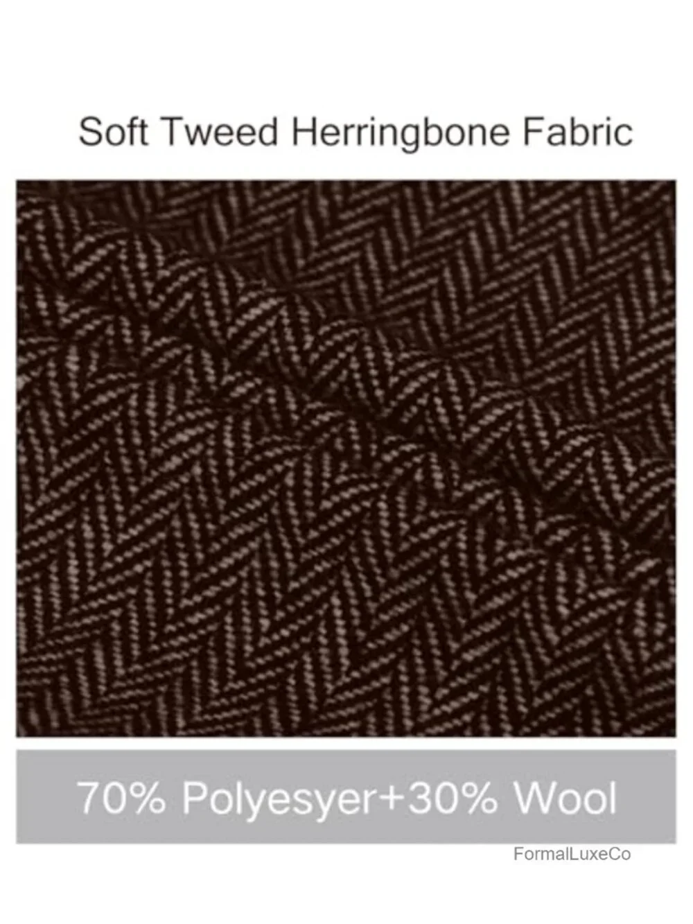Men's Tweed Herringbone Double-Breasted Blazer Vintage Wool Blend Jacket