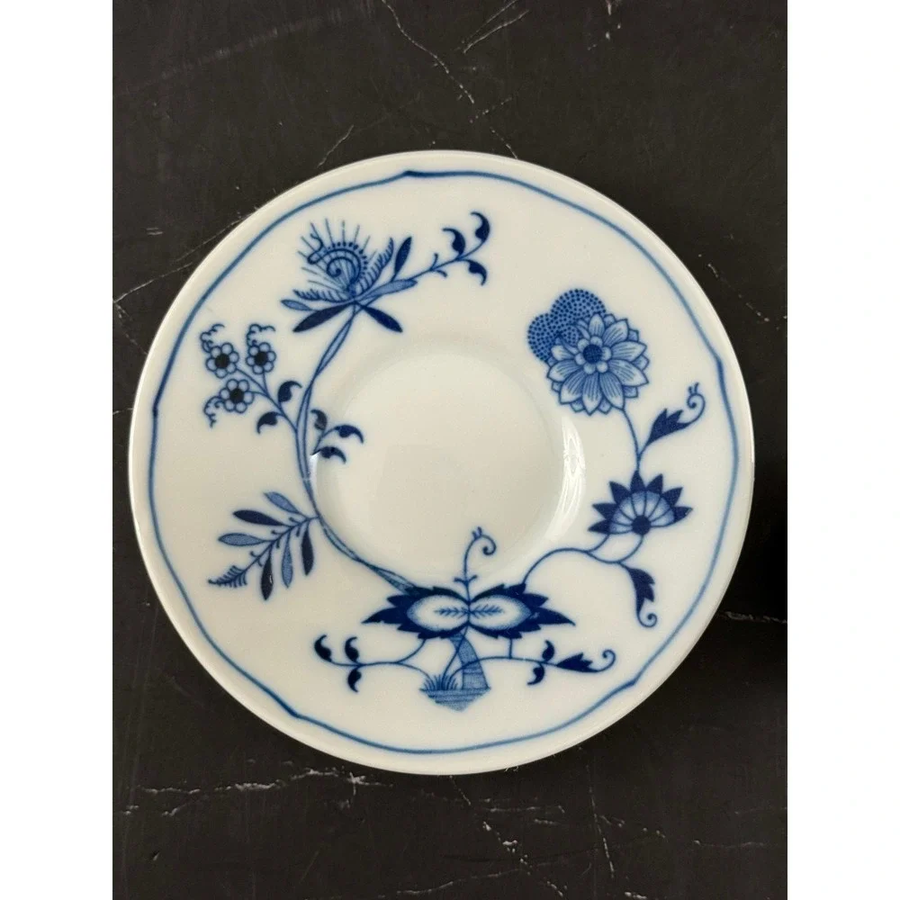 VTG Blue Danube Blue Onion Porcelain Irish Coffee Cup and Saucer READ