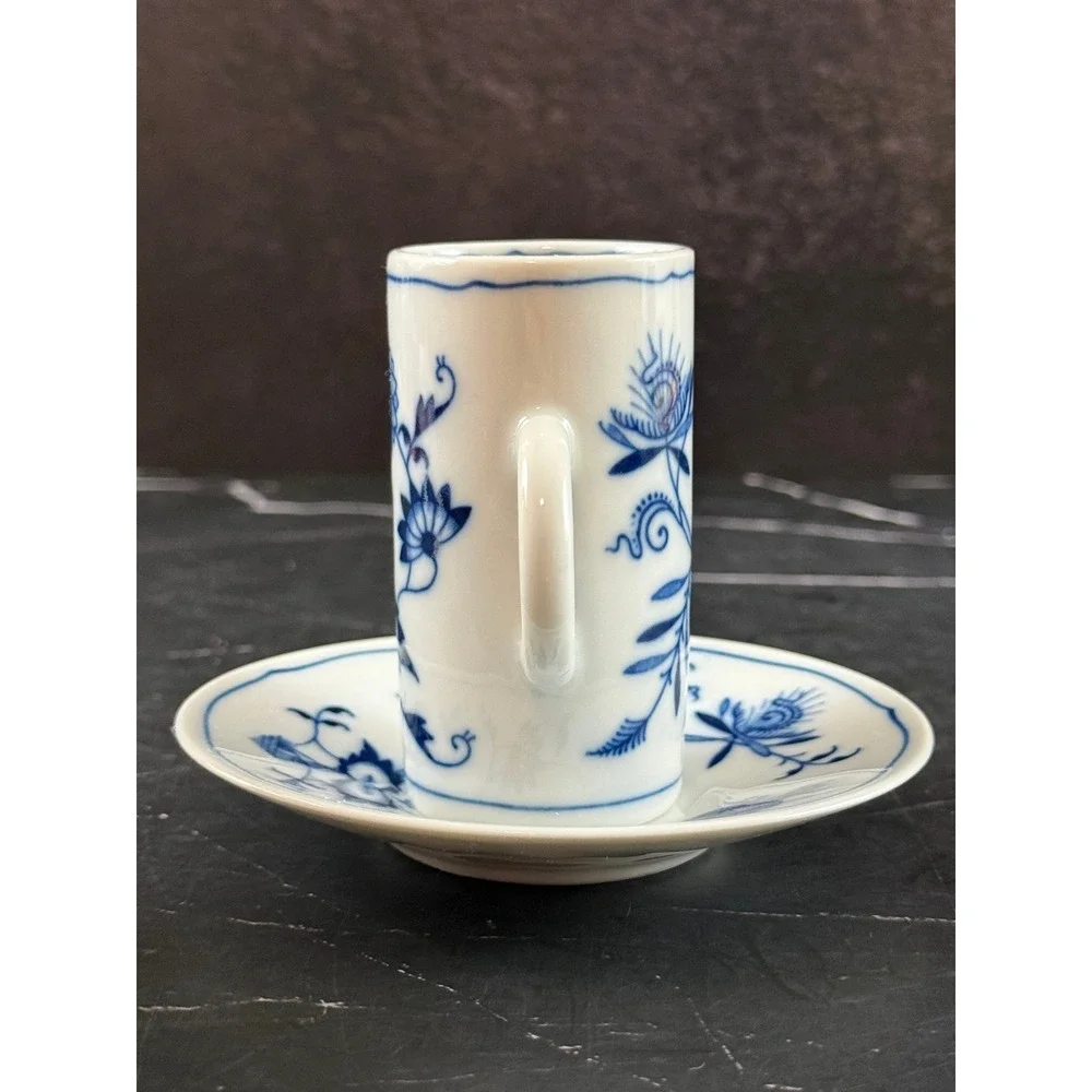 VTG Blue Danube Blue Onion Porcelain Irish Coffee Cup and Saucer READ