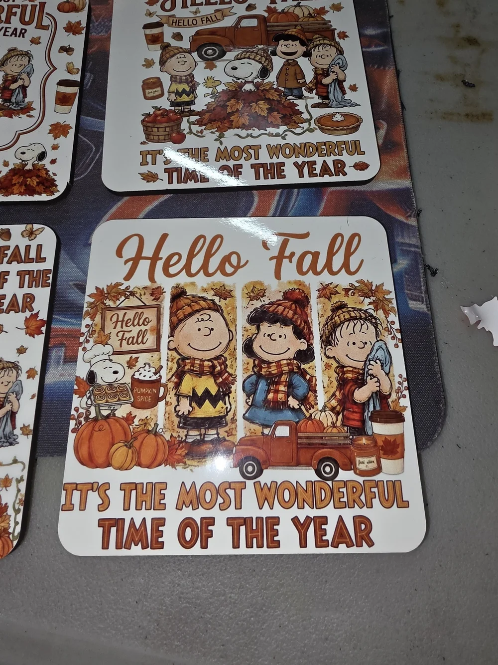 Peanuts four coasters