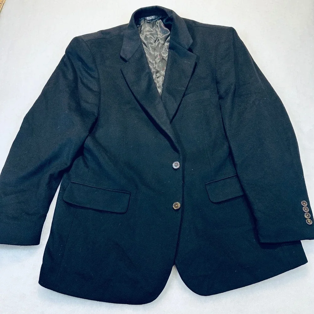 Marshall Field's Blazer‎ Mens 100% Cashmere Black Classic Luxury Professional