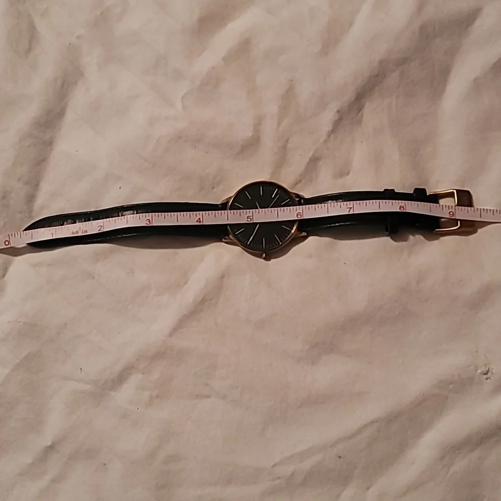 MVMT Womens Boulevard Santa Monica Black‎ Watch Rose Gold Case 38mm Leather