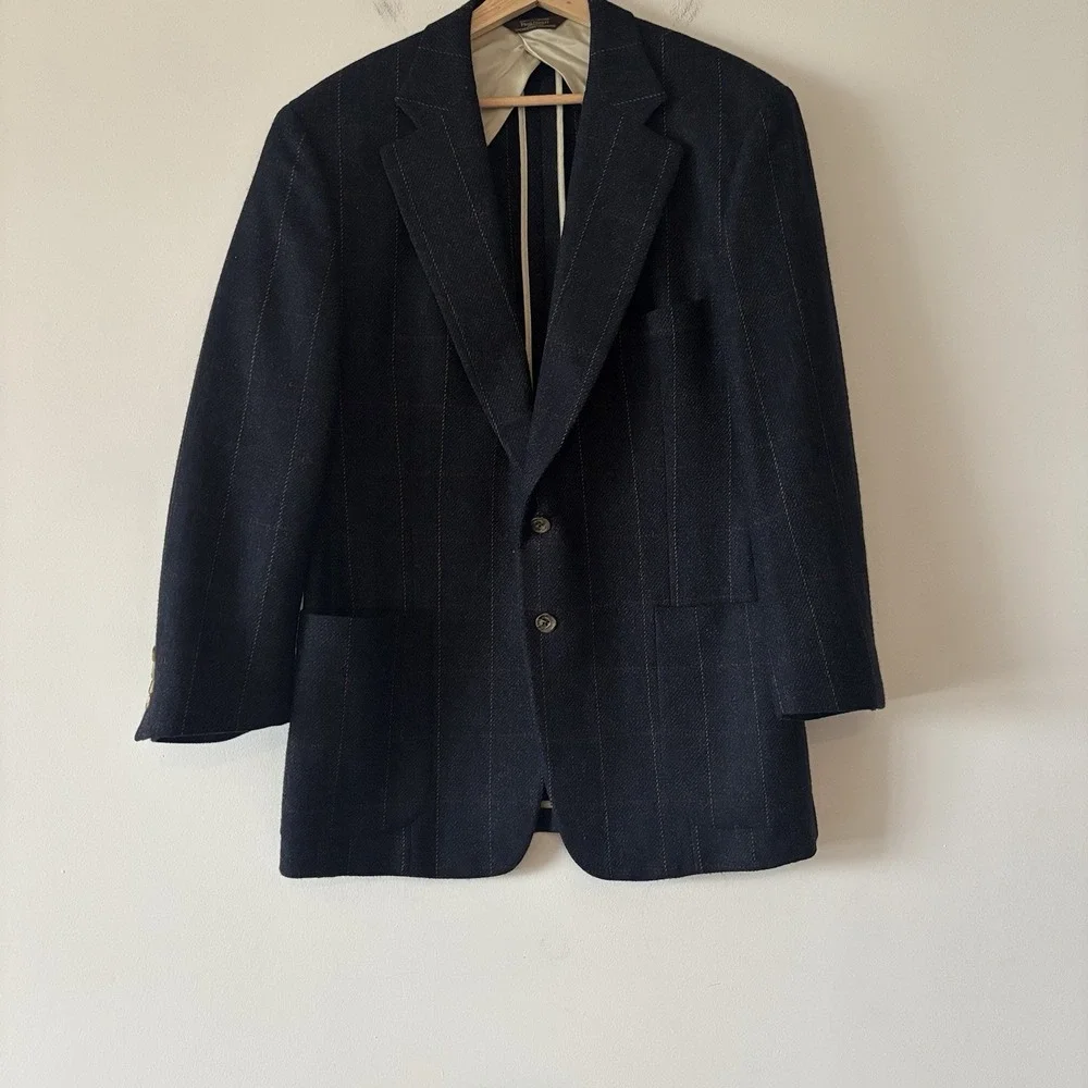 Paul Stuart Blazer Double Vented Sport Coat Quiet‎ Luxury SEE MEASUREMENTS~ FLAW