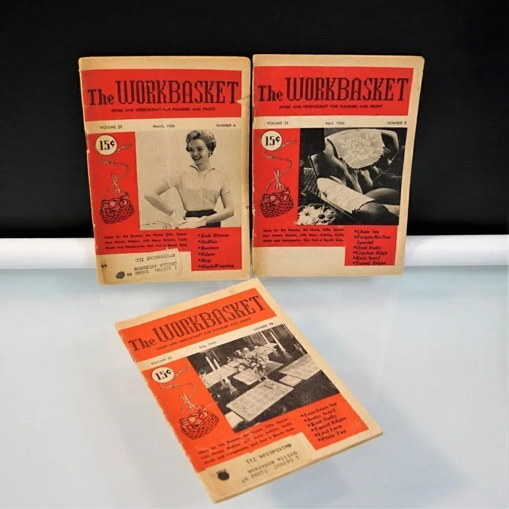 6 Issues The Workbasket Magazine 1956 Vintage Publication Home and Needlecraft