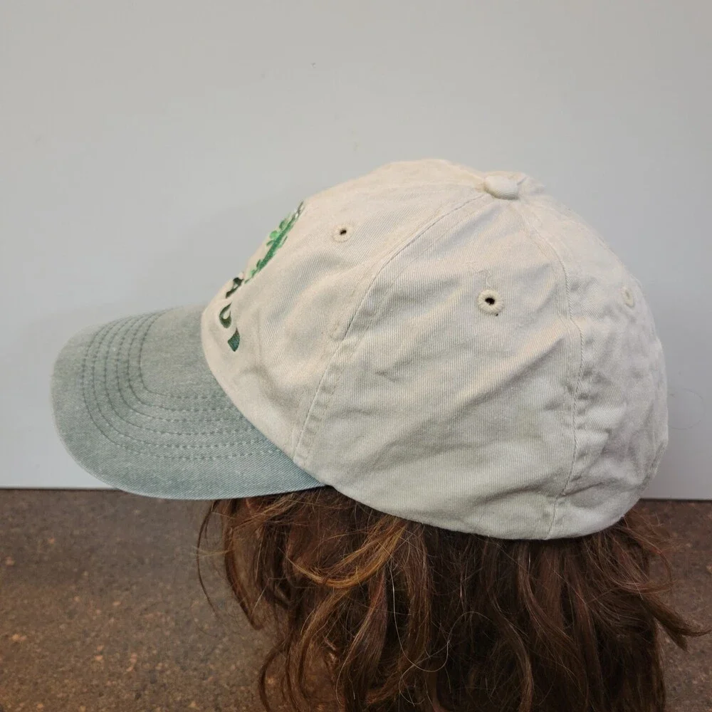 Maui Baseball Cap Unisex Kids White Green Embroidered Logo Adjustable Hat