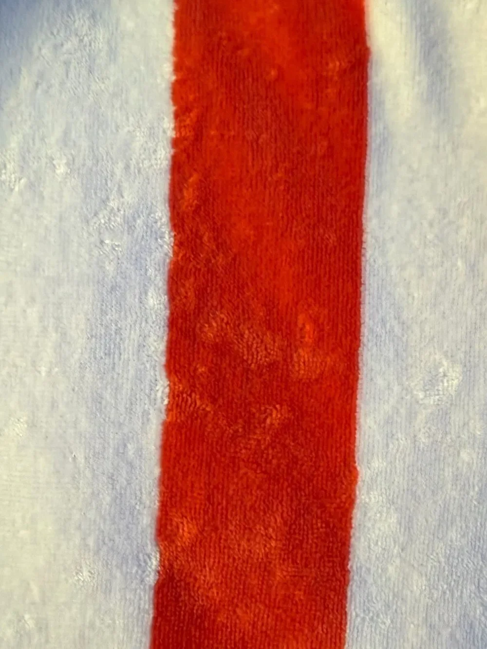 Coral Red White Cabana Stripe Large Cotton Beach Towel