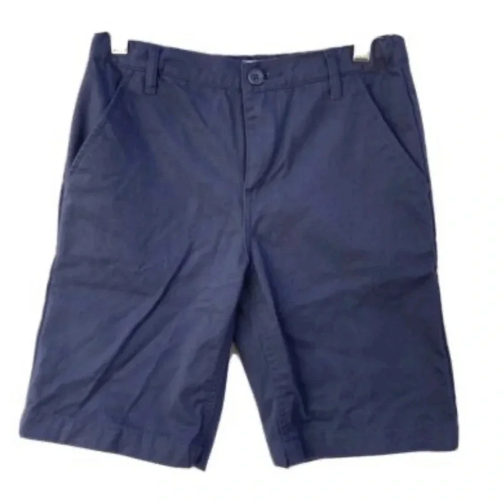 Old Navy Size 10 Twill Straight Shorts School Uniform Adjustable‎ Waist Navy​​