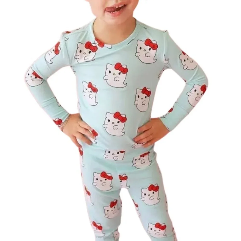 Posh Peanut Bamboo Hello Kitty Halloween Ghosts PJs Pajamas - Size‎ 2T