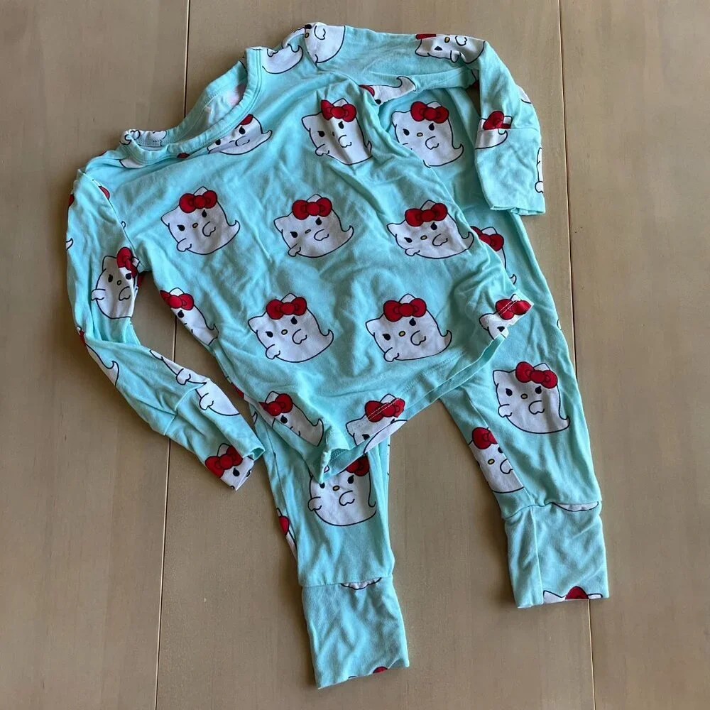 Posh Peanut Bamboo Hello Kitty Halloween Ghosts PJs Pajamas - Size‎ 2T