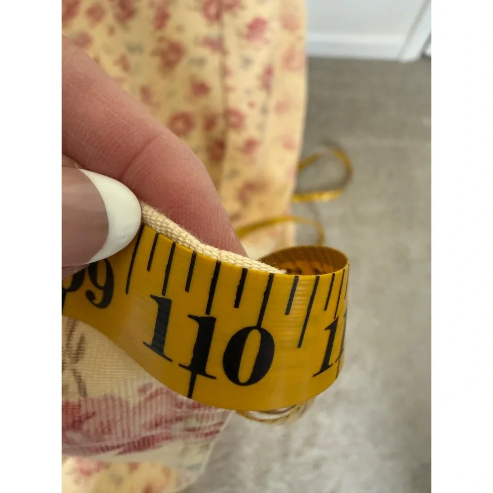 Vintage Shabby Chic Pale‎ Yellow Pink Floral Tablecloth Long Rectangle 110