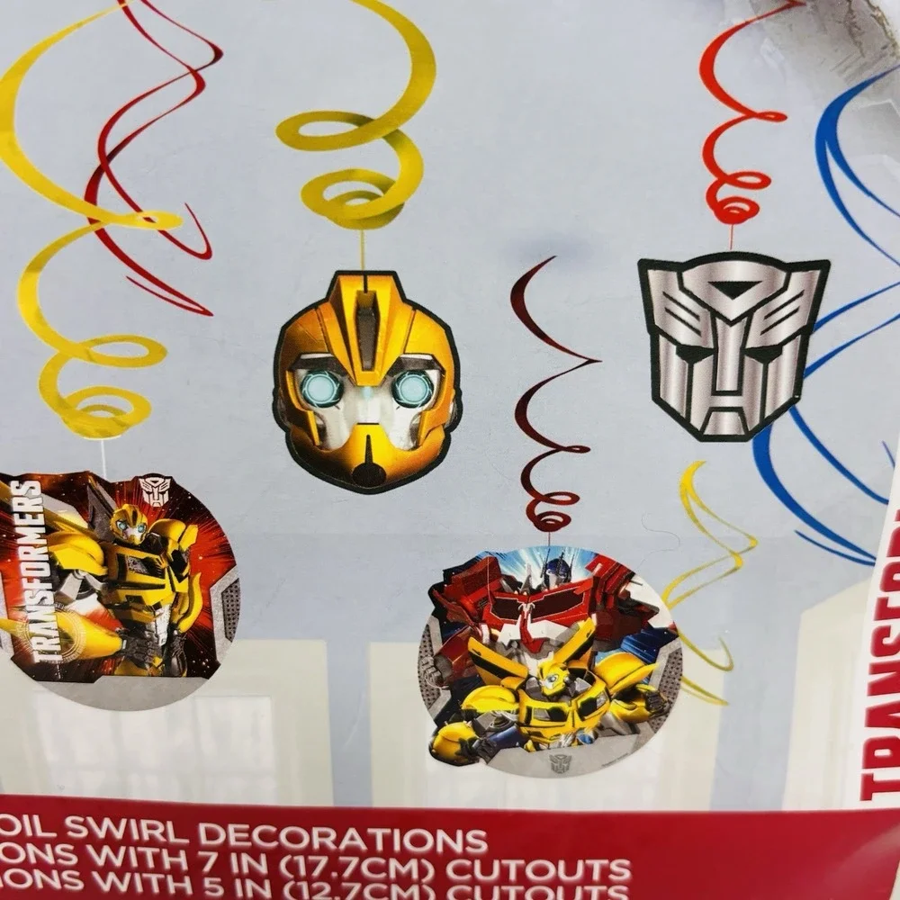 Transformers Swirl Decorations 12 Pc Party Hanging Decor Hasbro‎ 2014 New
