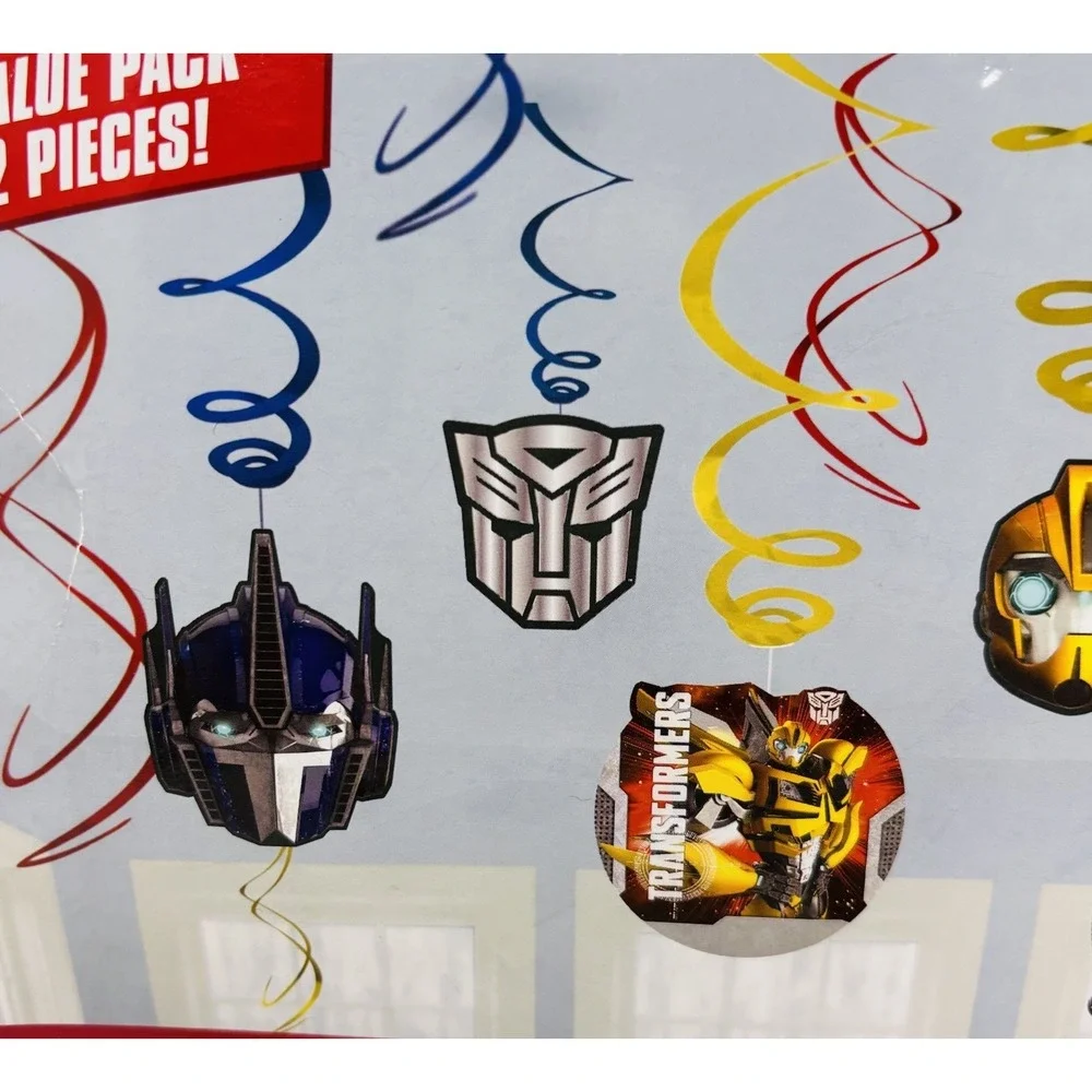 Transformers Swirl Decorations 12 Pc Party Hanging Decor Hasbro‎ 2014 New