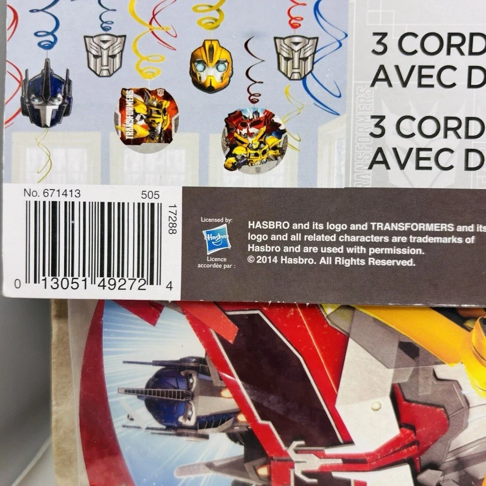 Transformers Swirl Decorations 12 Pc Party Hanging Decor Hasbro‎ 2014 New