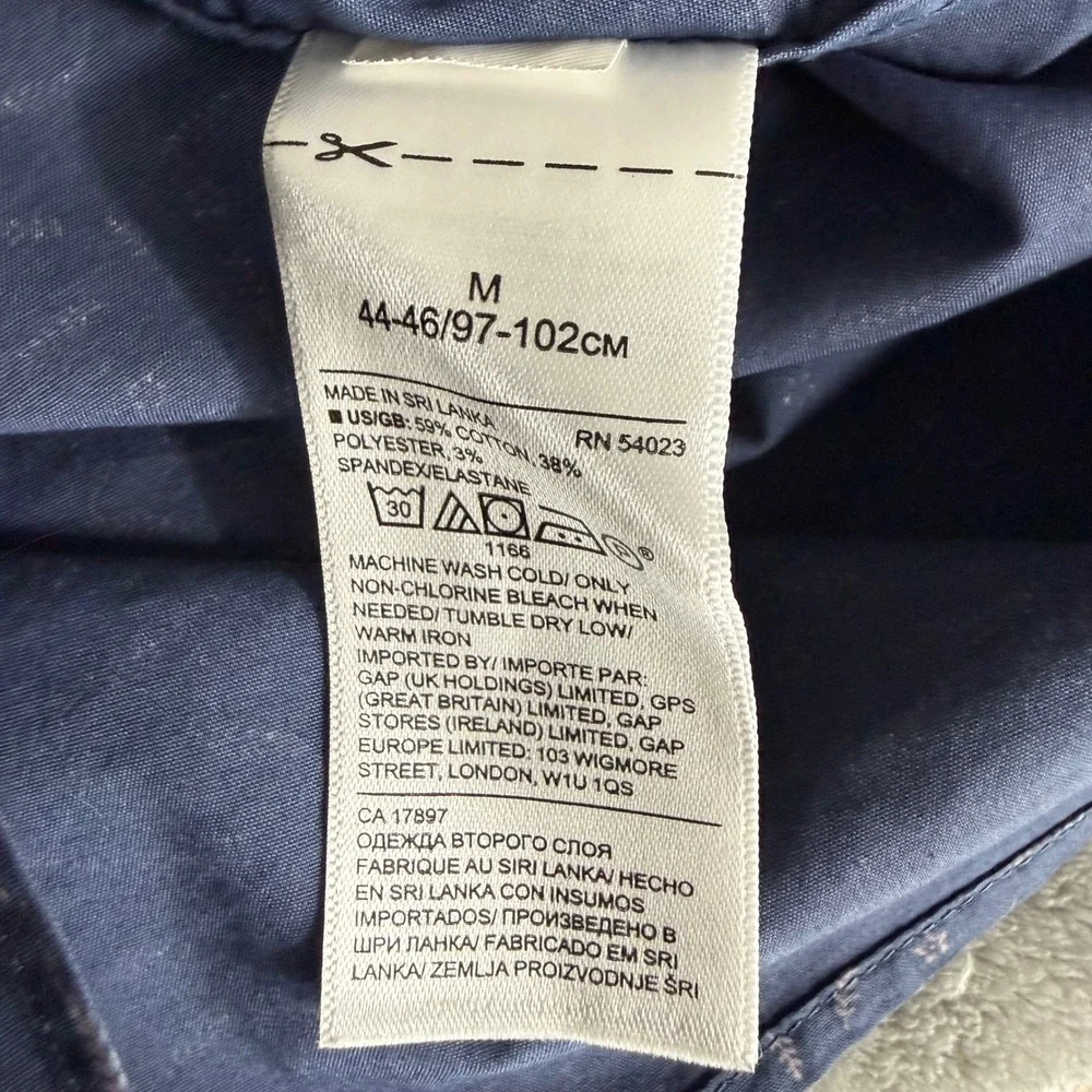 Banana Republic Button Down Shirt M Navy Blue‎ Untucked Slim Fit Tech Stretch