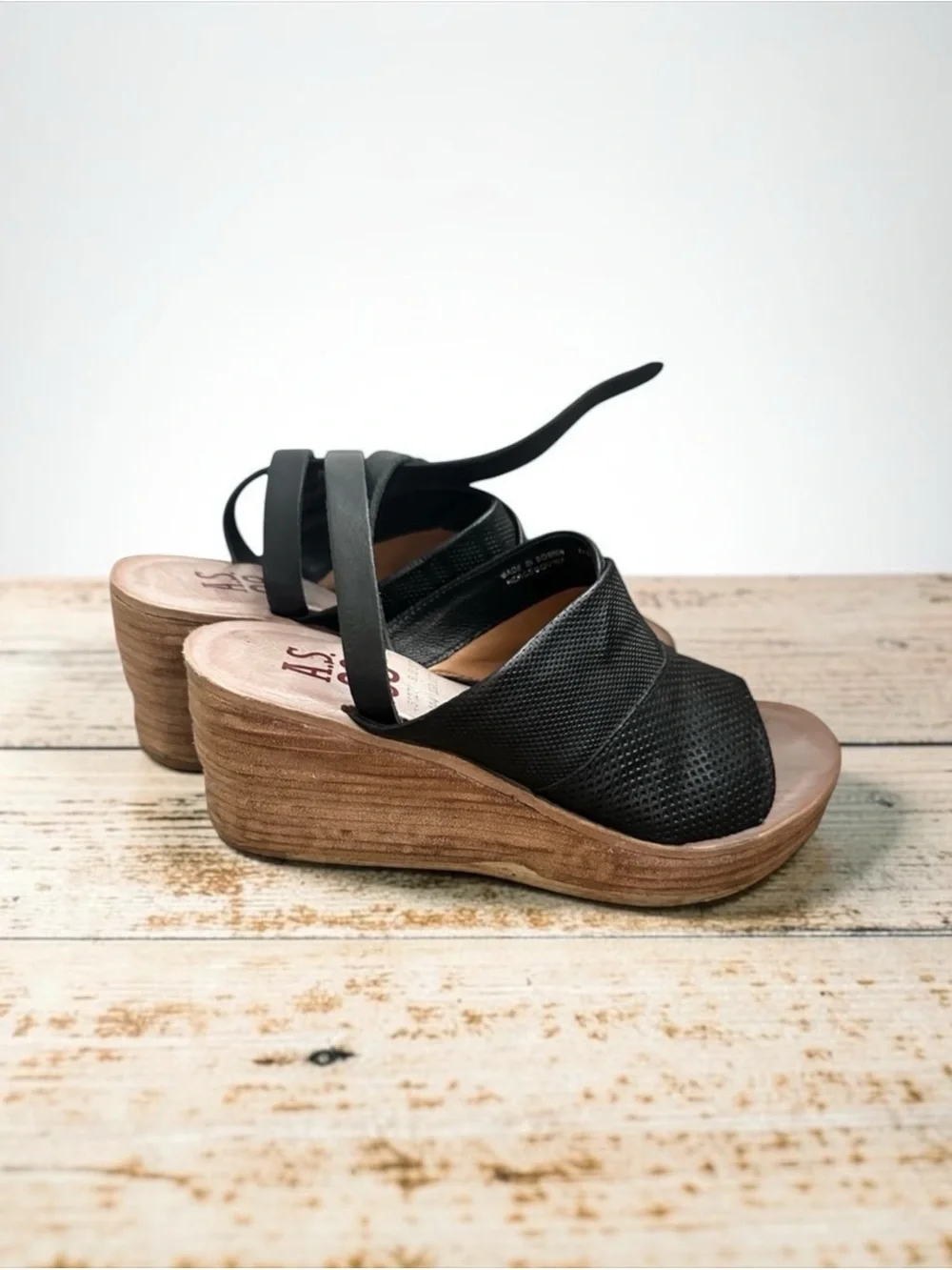 Free People A.S.98 Niall Leather Wedge Platform Ankle Strap Sandals Size 7.5 - 8
