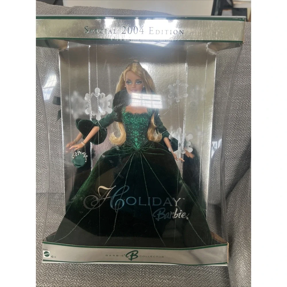 2004 Mattel Special Edition Holiday Barbie Doll Collector Blonde Green Dress