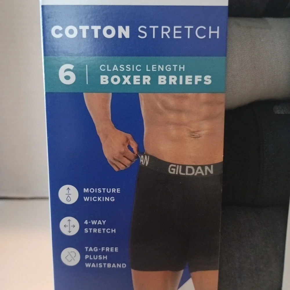 Gildan Select Boxer Briefs 6‎ Pack Men's S (28