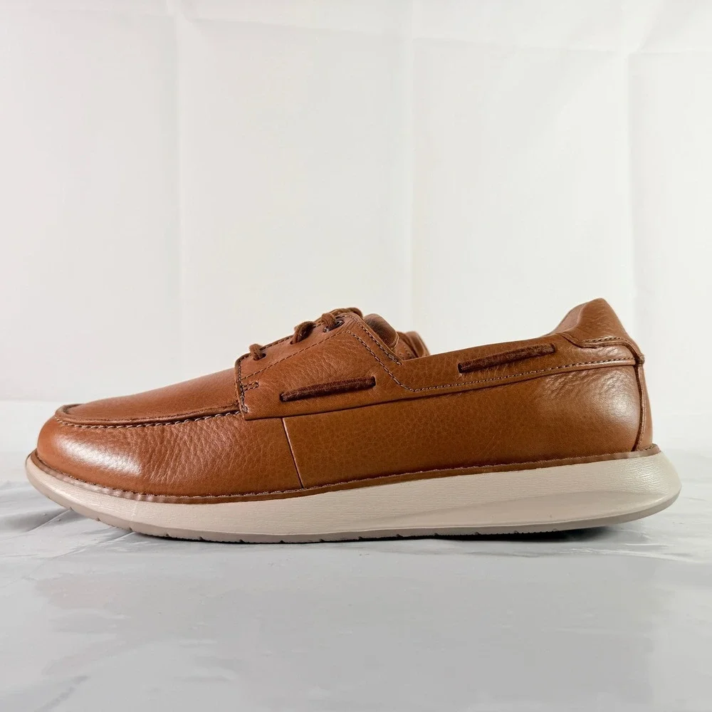 Clarks Un Pilot Lace Tan Leather Men's Boat Shoes Size 11‎ M NWB