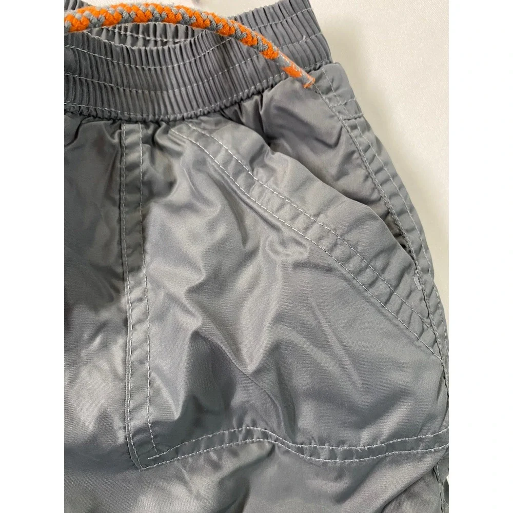Old Navy Baby Fleece Lined Windbreaker Pants Size L 12-18 Months Gray Orange