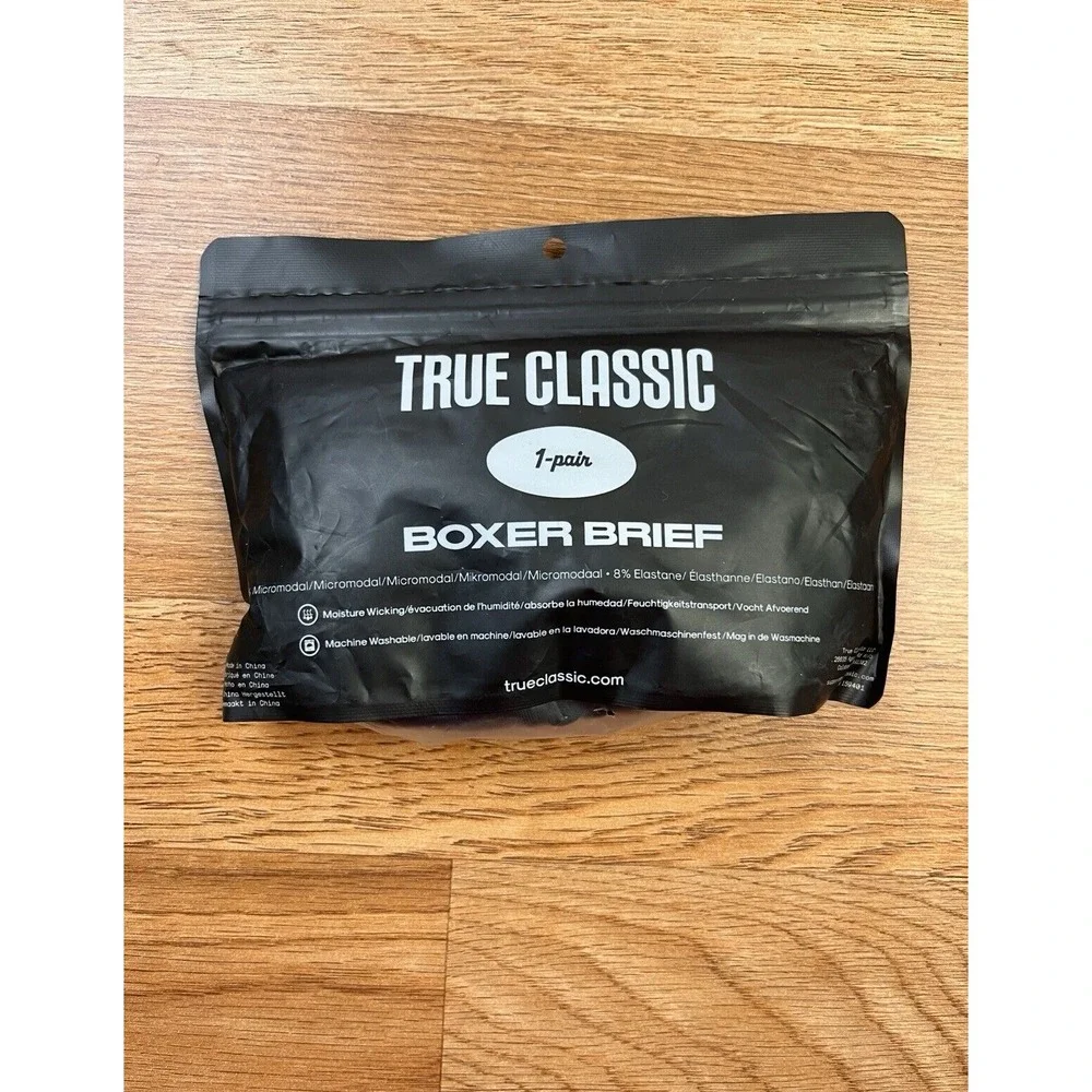 Tru Classic Boxer Briefs Black‎ One Pair Men's Size Large NEW