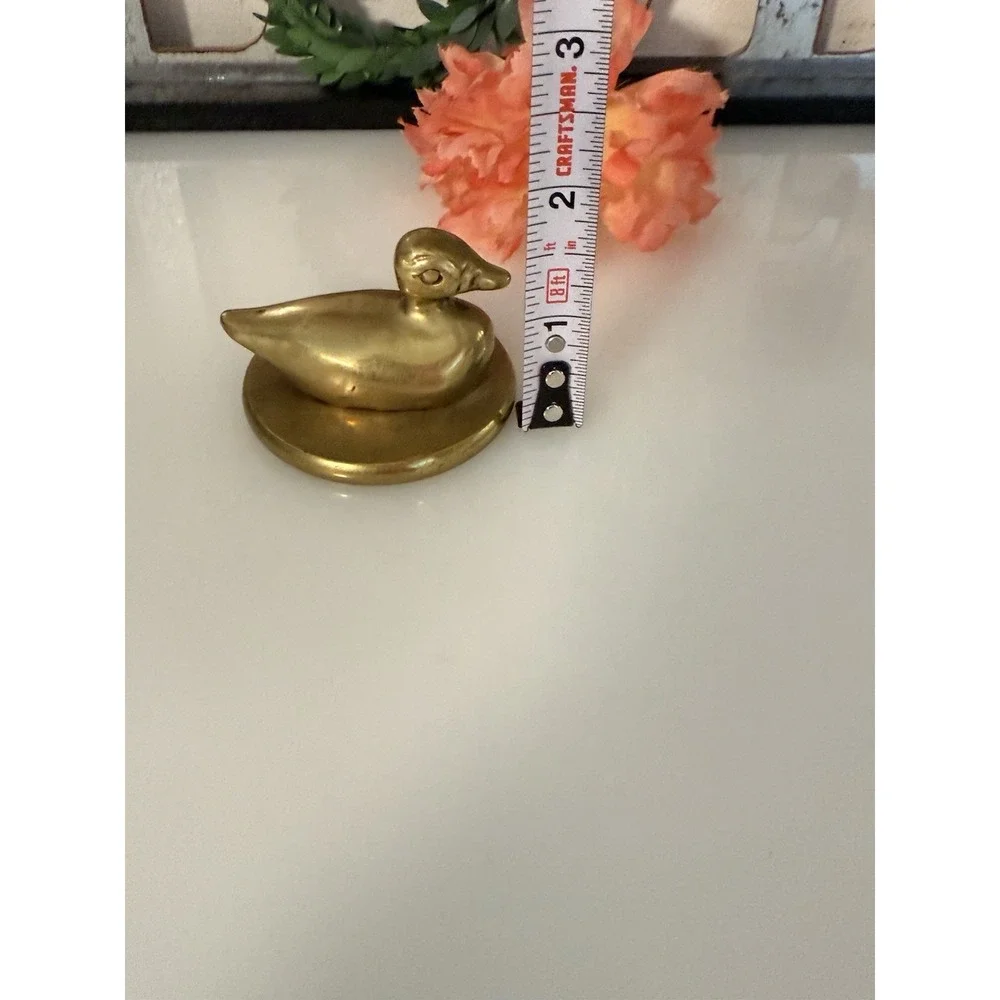 Vintage‎ Brass Mallard Duck Paperweight Desk Decor 2.25