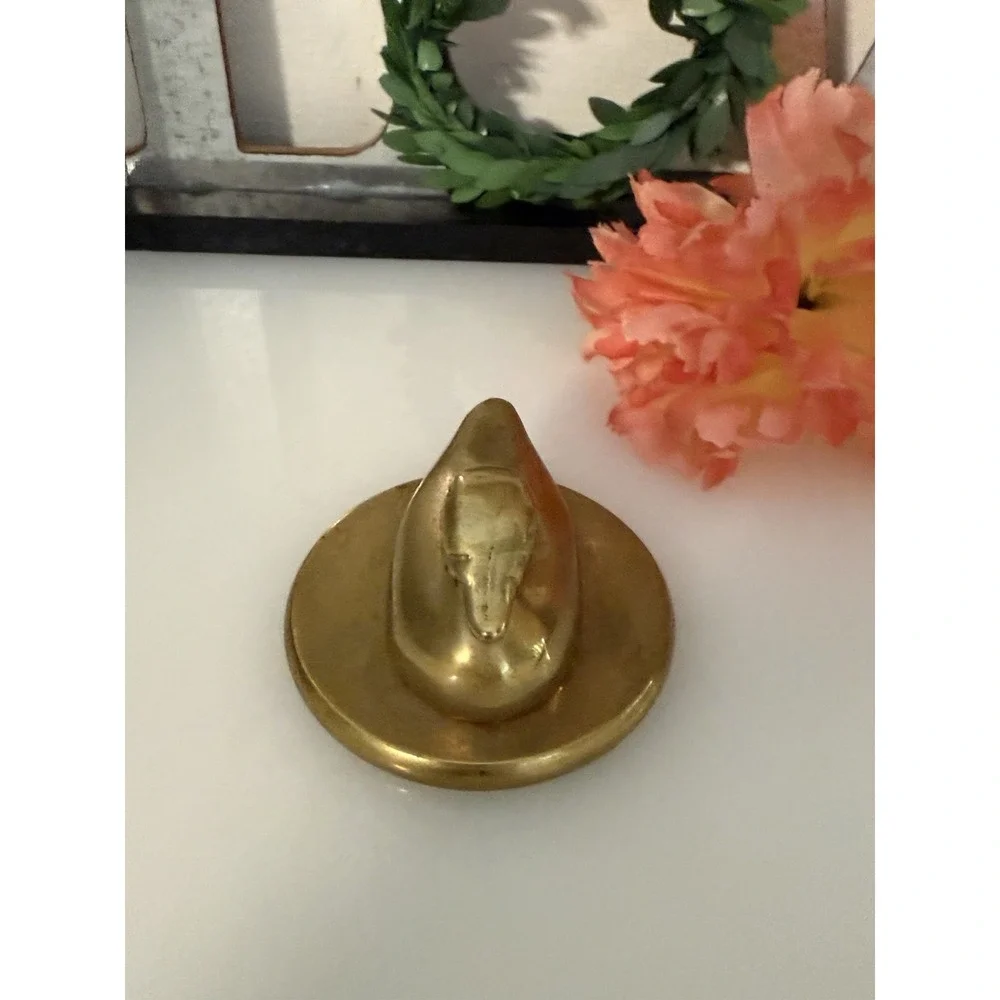 Vintage‎ Brass Mallard Duck Paperweight Desk Decor 2.25