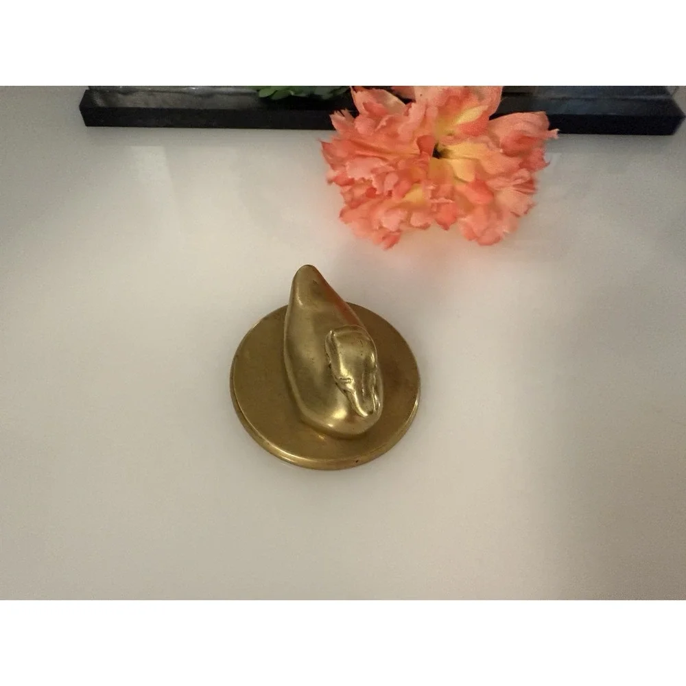 Vintage‎ Brass Mallard Duck Paperweight Desk Decor 2.25