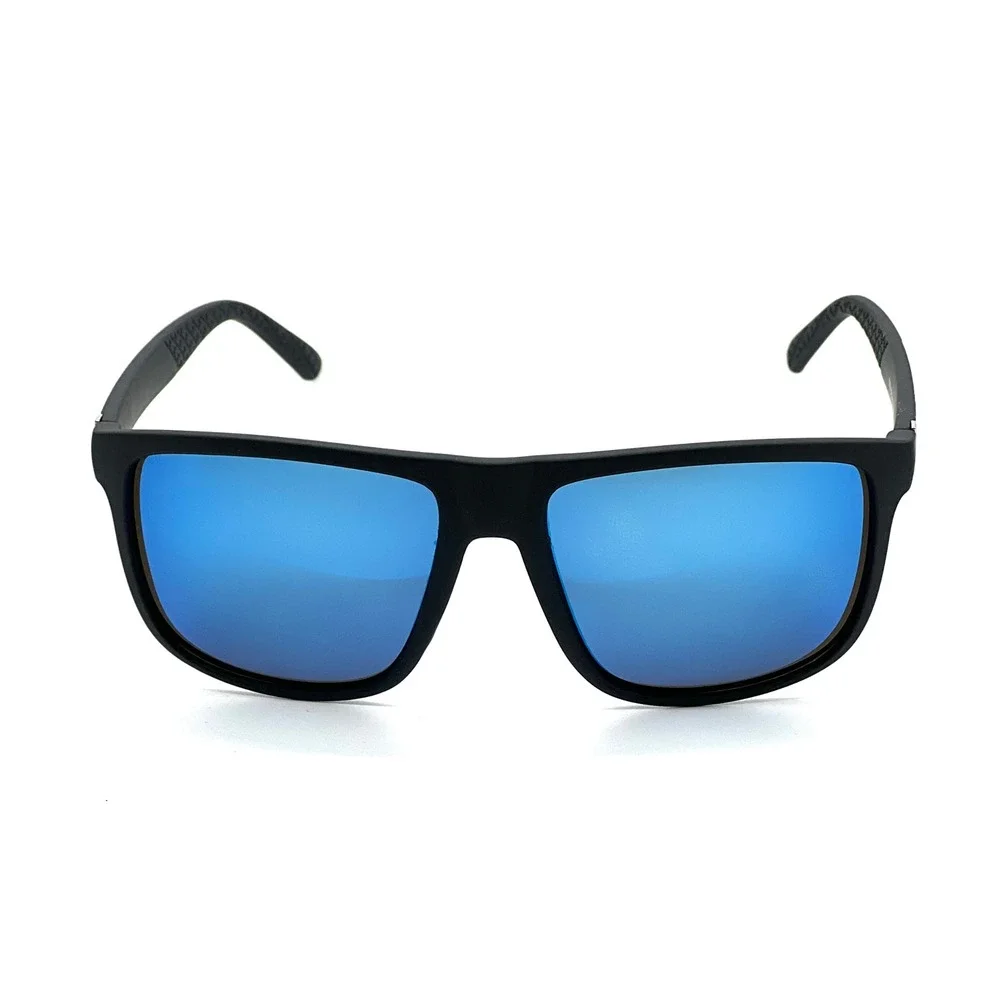 Women Black Frame Blue Mirror Lens Sport Sunglasses UV Protection Polarized Girl