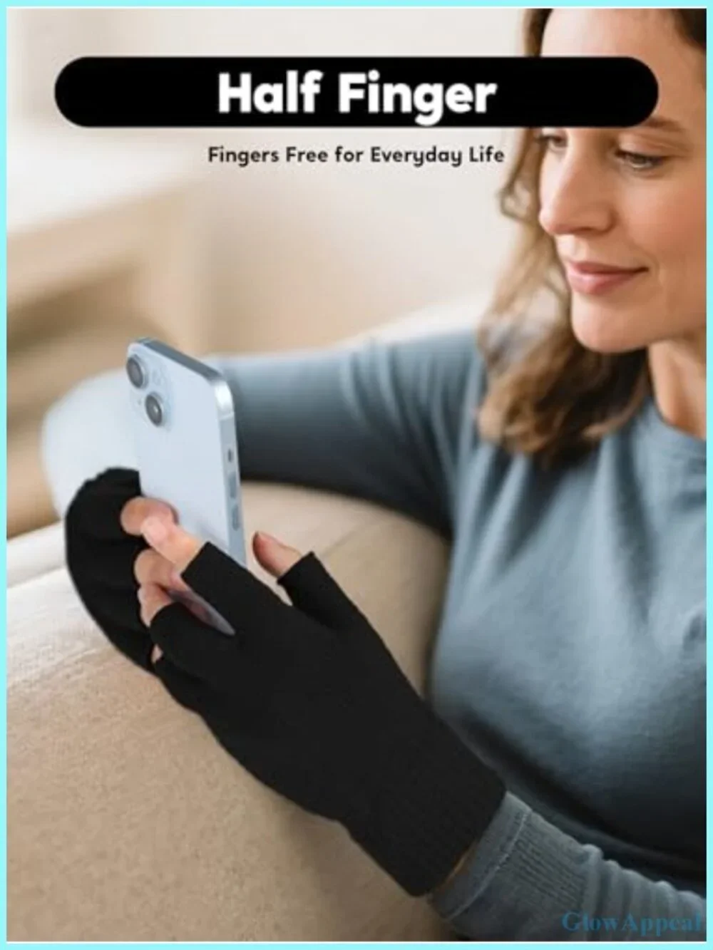 2 Pairs Thick Fingerless Gloves Warm Knit Half Finger Gloves for Working Typing
