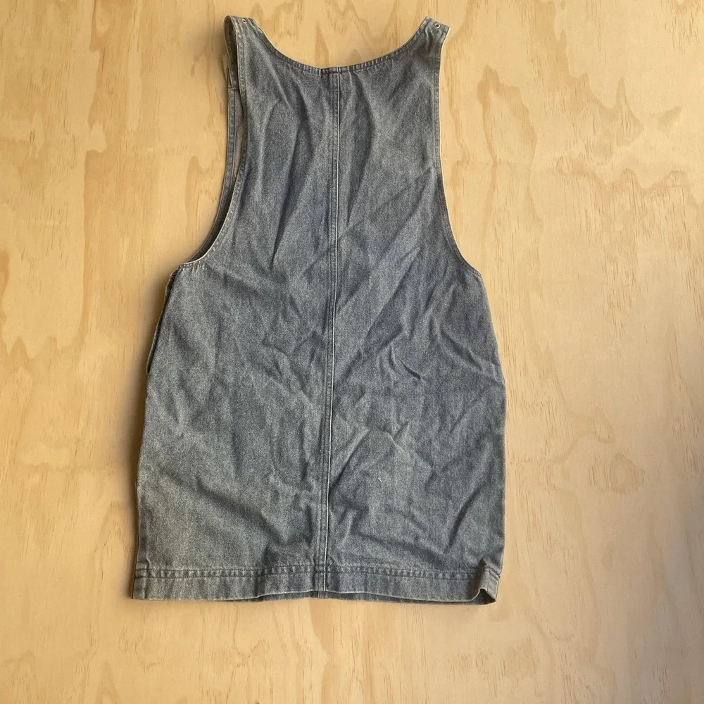 Calvin Klein Jeans Overall Dress Girls M 10-12 Blue Denim Button Front Pockets‎