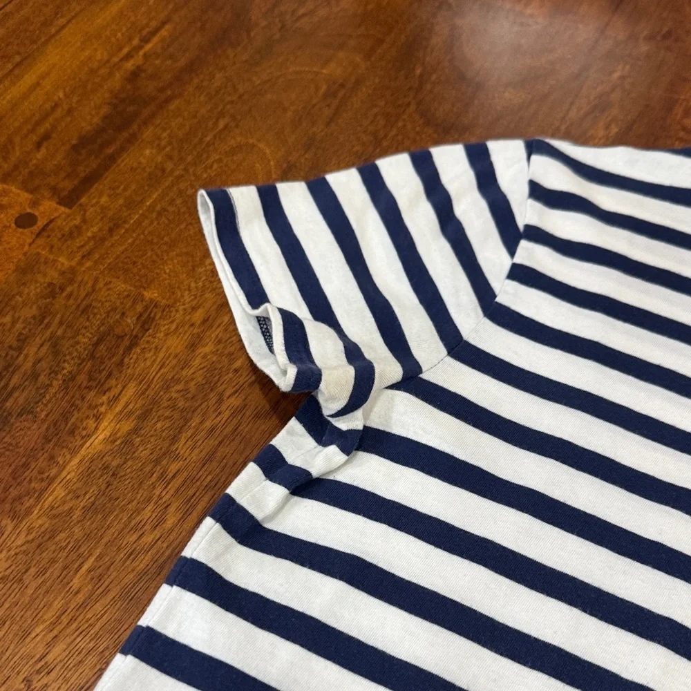J. Crew Striped Navy and White Dress